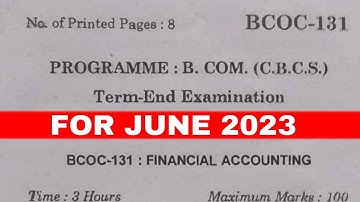 BCOC-131 DEC 2022 QUESTION PAPER SOLUTION AND ANSWER DISCUSSION || IGNOU QUESTION PAPER BCOMG 🔥
