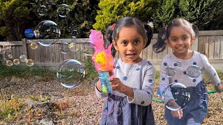 Achirra playing bubbles|| Bubble gun || Unicorn bubble gun||Bubble Blaster Fun||NEW Horse Bubble Gun