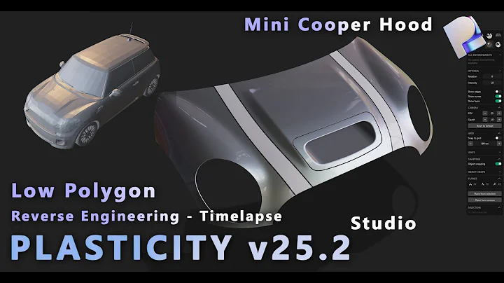 Reverse Engineering of a Lowpoly Model in Plasticity 2025.2 | Mini Cooper  Hood Timelapse