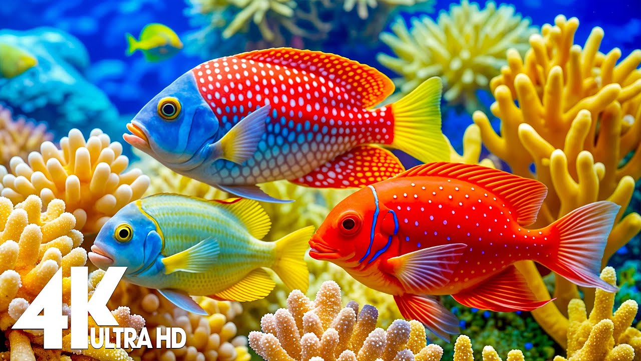 Fish Mp4 Aquarium 4K Video (ULTRA HD) | Colorful Fish, Jellyfish & Reef Views ...
