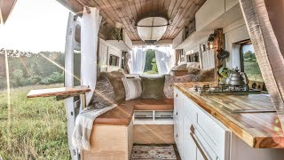 The BEST BOHEMIAN VAN CONVERSION | Luxury SELF-BUILD camper w/ LOADS OF TECH & UNIQUE FEATURES 🚐