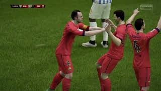 Lionel Messi scores for FC Barcelona against FC Malaga - FIFA 15 Career Mode La Liga