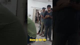 bbau me khana khane ke liye lambi line #bbau_university_news #lucknownewstoday #hostel