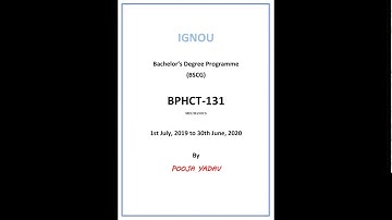BPHCT 131 solved assignment 2020