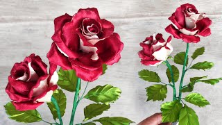 DIY satin ribbon roses/how to make beautifull flower with satin ribbon easily