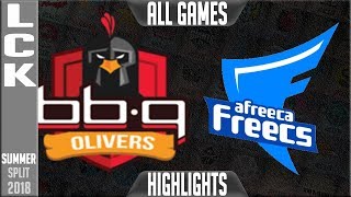 BBQ vs AFS HIGHLIGHTS ALL GAMES - LCK Summer 2018 Week 5 Day 4 | BBQ Olivers vs Afreeca Freecs G3