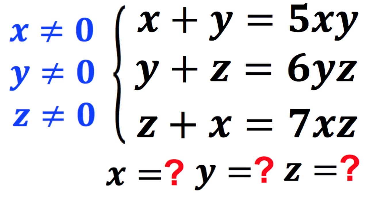 Learn how to solve the system of equations in under 5 minutes with this fun math Olympiad question!