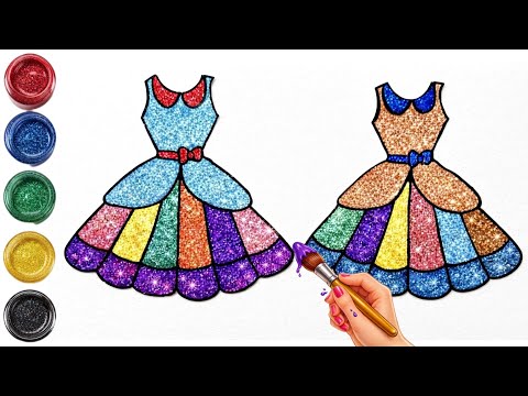 Learn How To Draw, Color and Paint Beautiful Princess Dresses in a fun and easy way! 👗🎨✨🌈