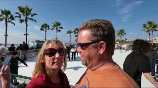 Ice skating on the beach