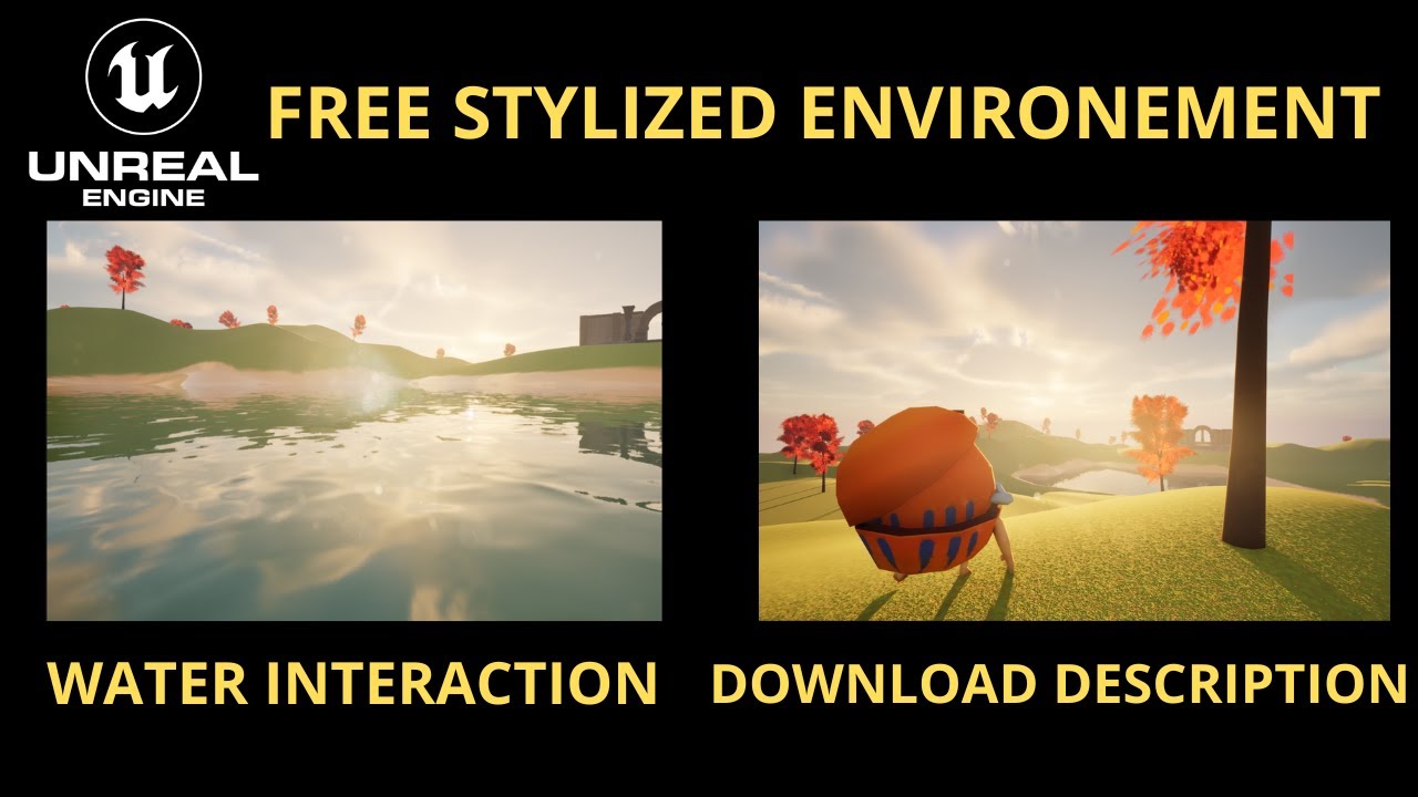 FREE Stylized Environement with Water Interaction in Unreal Engine 5 ...