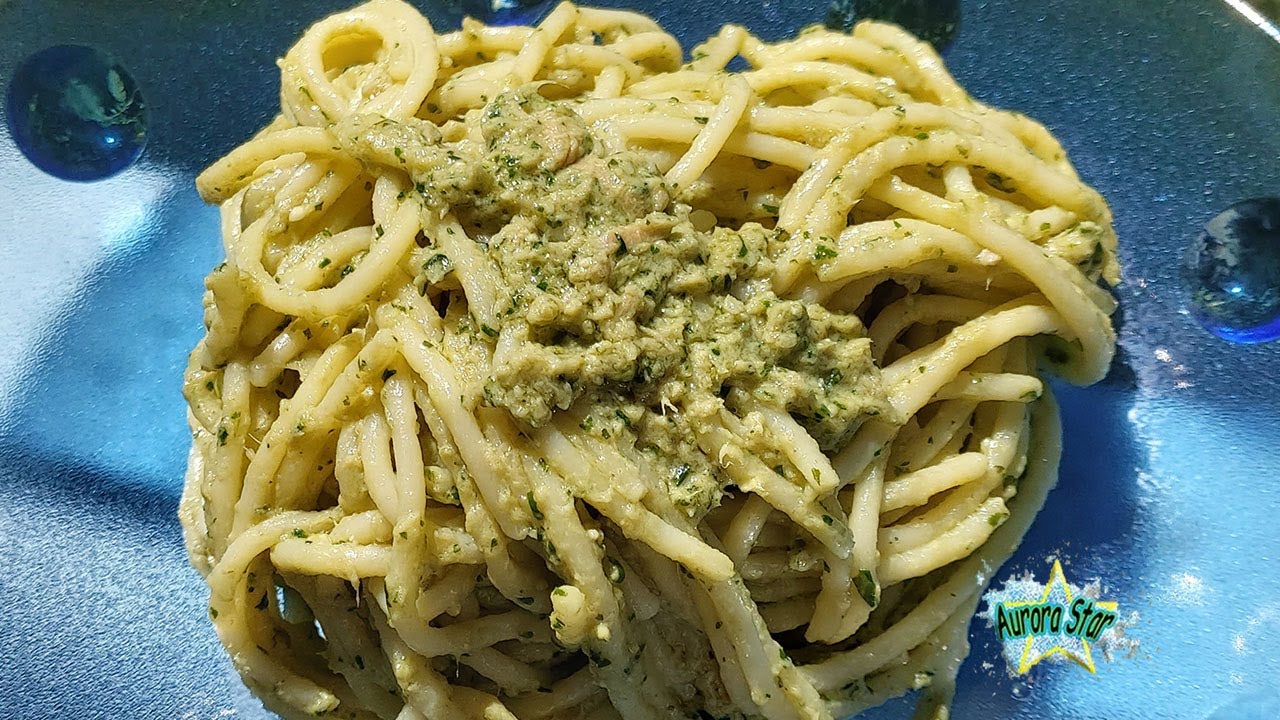Ricetta spaghetti con pesto alla genovese e tonno YouTube