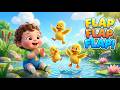 🦆💦 Ducky Wings Go Flap, Flap, Flap! | Baby Zuzu Animal Song | Fun Nursery Rhyme for Kids