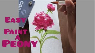 How to paint a peony in watercolor / step by step tutorial #watercolorflowers #peony #howto #art 