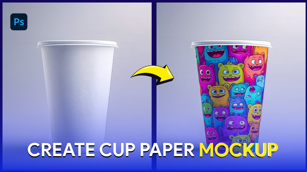 How To Create Paper Cup Mockups In Photoshop2024|How To make Cup paper ...