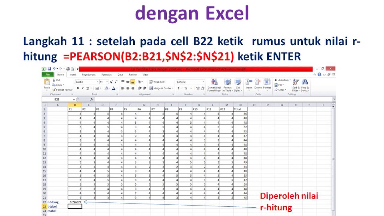 Menghitung Reliabilitas Soal Tes Dengan Excel