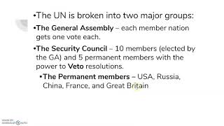 Lesson 8 - The United Nations