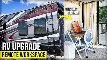 WORK REMOTE from the road! // RV Modifications & Workspace Tour! 💻🛣️