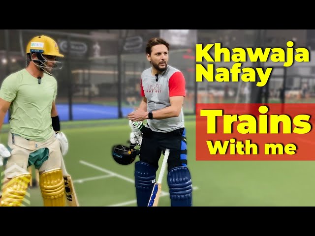 Khawaja Nafay Trains With Me | power hitting drill |Shahid Afridi class=