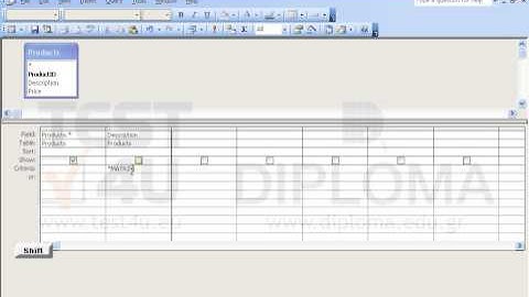 Create a new query that will display all fields from the Products table and any records where...