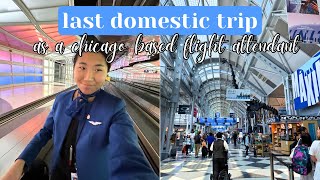 my LAST DOMESTIC trip as a chicago based FA // flight attendant life