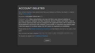 My Roblox Account Is Getting Deleted...