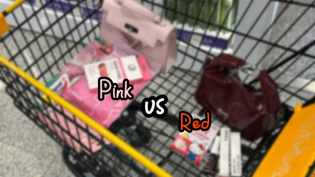 تحدي يوم كامل بلون واحد🫢• Pink vs Red 