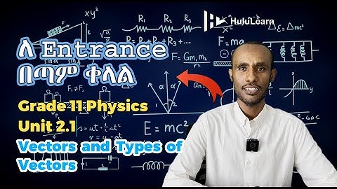 Grade 11 Physics: Unit 2 | 2.1 | Vectors and Types of Vectors