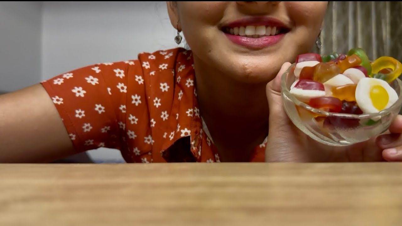 ASMR: Haribo Gummy Eating | Soft Whispering |Chewy Eating Sounds 