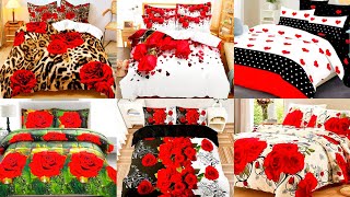 Most Adorable Stylish Comforter Set 3D Floral Printed Bed Sheets Design