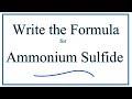 Ammonium Sulfide and Ion Charges