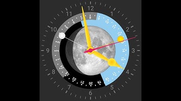 Astronomical clock with sunrise, sunset, moonrise, moonset and moon phase in action