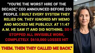 CEO Called Me Worst Hire of Decade in Front of Company—System Went Offline on Purpose