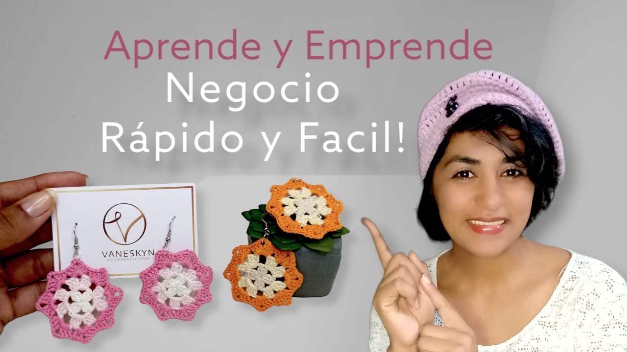 COMO CREAR ARETES A CROCHET Y EMPRENDER