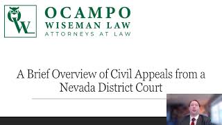 Basic Overview of Civil Appeals from a Nevada Appeals District Court | Timothy Wiseman, Esq.