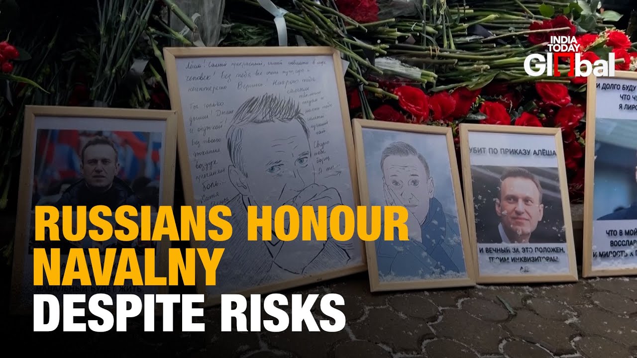 Russian Opposition Leader Alexei Navalny's Supporters Risk Reprisals By Visiting His Grave In Moscow