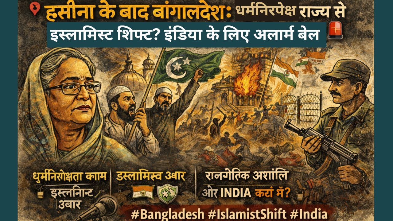 📍हसीना के बाद बांग्लादेश: धर्मनिरपेक्ष राज्य से इस्लामिस्ट शिफ्ट? इंडिया के लिए अलार्म बेल 🚨