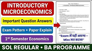 Introductory Microeconomics Important Question Answers 1st Semester BA Prog Economics SOL REGULAR