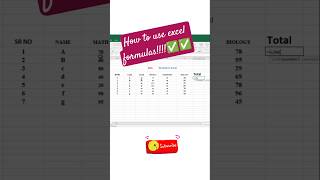 Formula in excel l #excel #viral #real