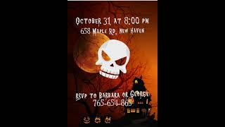 Editable Halloween Party Evite 2, Digital Download Canva Template Halloween, Costume Party Invite