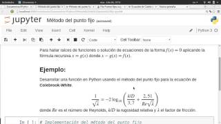 Método del punto fijo con Python