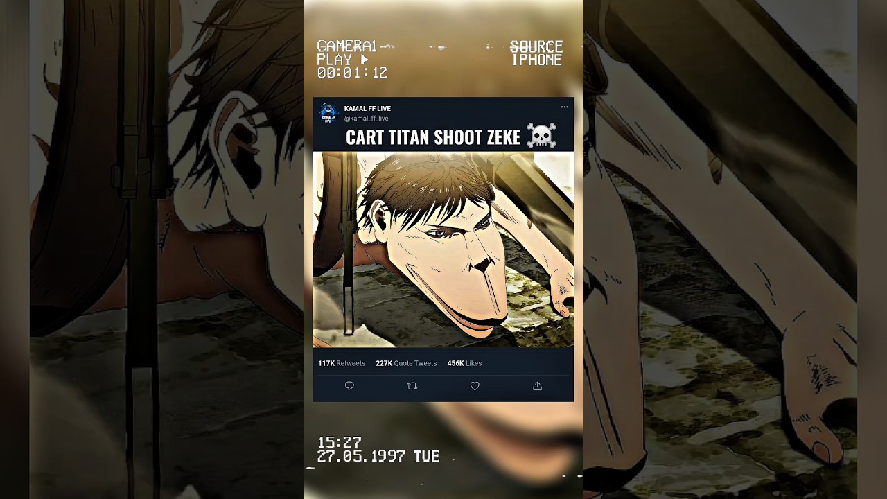 cart titan shoot zeke yeager (beast titan) Attack on Titan 4k Edit 