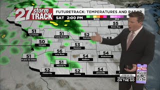 Rain showers Saturday