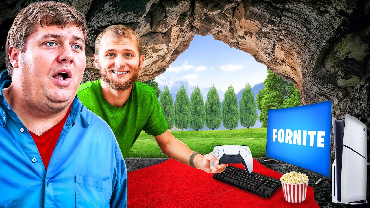 We Built A SECRET Gaming Room In The Woods! - YouTube