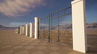 [HOUDINI DIGITAL ASSET] Military Base Camp - Fence Panel | Gate Generator