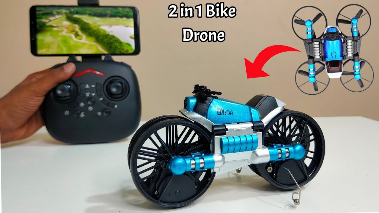 Download RC Bike Drone - 2 in 1 Flying Drone Plus Motorcycle Unboxing & Testing - Chatpat toy tv