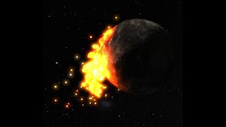 Planet collision simulation with raytracing.