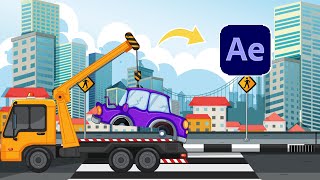2D Tow Truck Car Animation | After Effects Tutorial screenshot 1