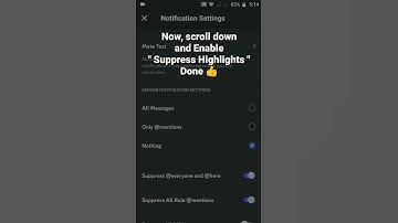 How to enable Suppress Highlights in Server Notification 🔔in Discord Mobile #roduz #discord #howto