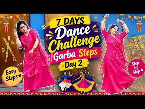 Easy Garba Steps for Beginners | 7 Day Garba Dance Challenge 💃 Day 2 | Step by Step | Dhakad Jaatni
