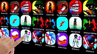 Shadow Fight 4, Ronin: The Last Samurai,Troll Quest Video Games 2,  Stickman World War screenshot 1
